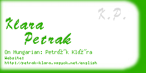 klara petrak business card